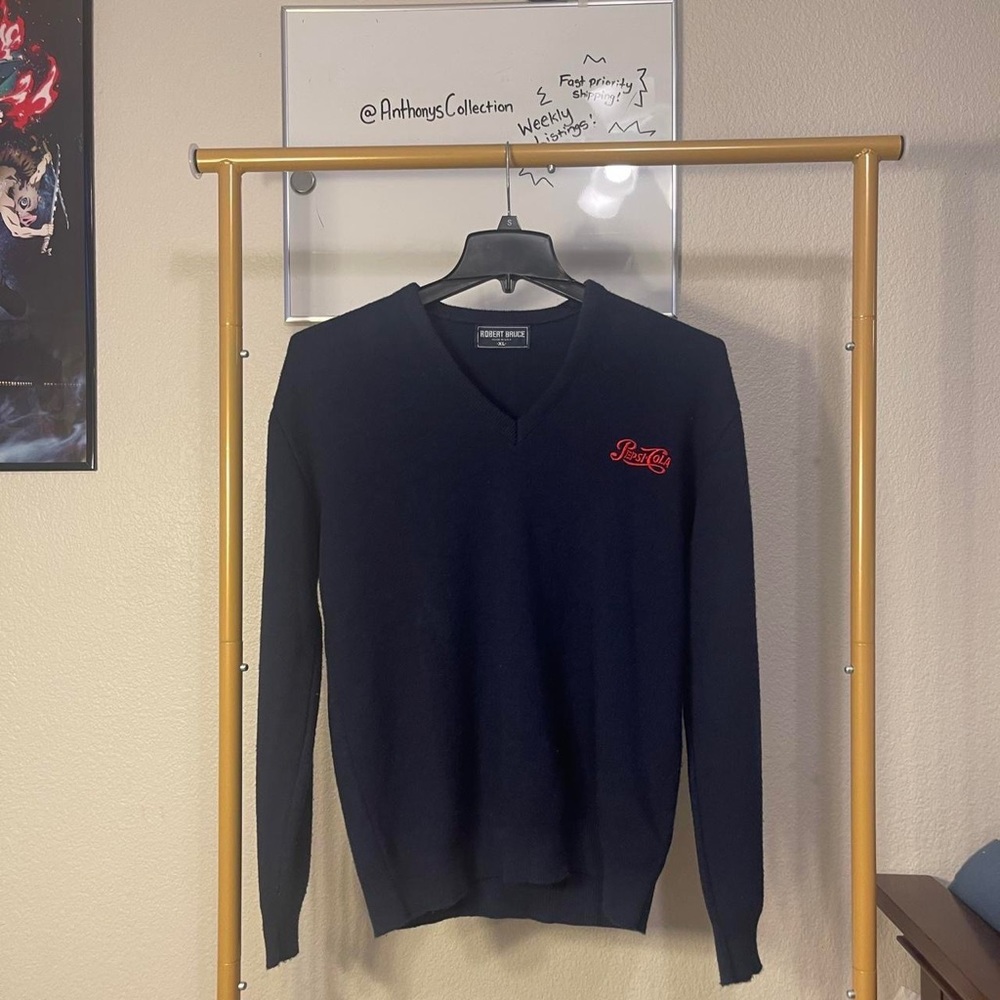 Vintage Robert Bruce Pepsi cola v neck sweatshirt